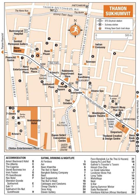 Thanon Sukhumvit map | Map, Bangkok, Tourist places