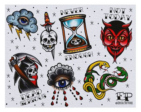 American Traditional Tattoo Flash Meanings - Design Talk