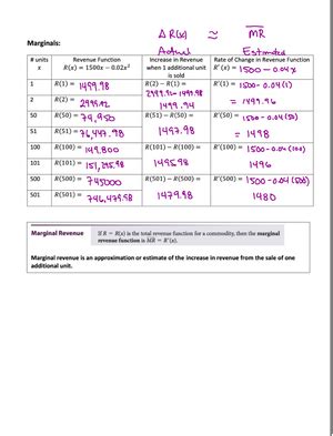 Marginal cost, examples - MATH 110 - Studocu