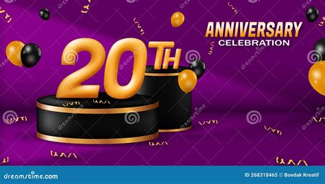 20th Anniversary Celebration Banner. Stock Vector - Illustration of greeting, number: 268318465