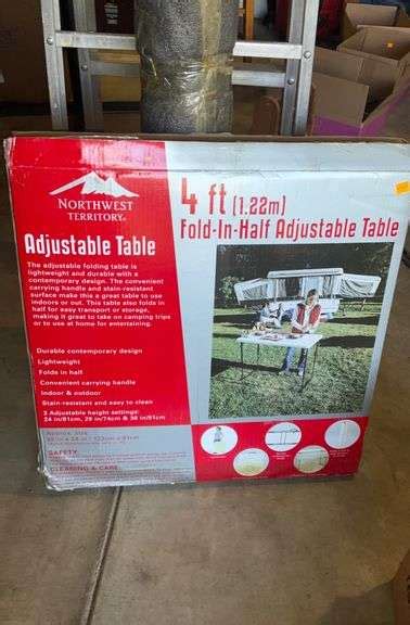 4' Adjustable Folding Table - Kaufman Realty & Auctions of WV