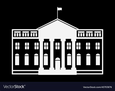 White house silhouette president residence home Vector Image