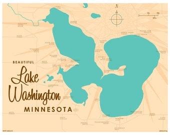 Lake Okoboji IA Map Print by LakeboundShop on Etsy