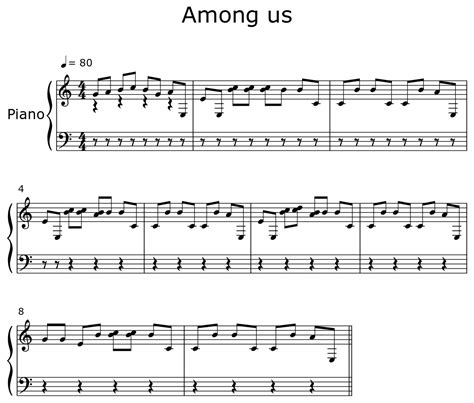 Among us - Sheet music for Piano