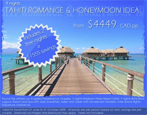 Tahiti Romance - Honeymoon Packages | All Inclusive Romantic Wedding Vacations | Honeymoon Deals