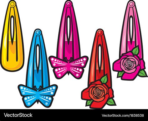 Hair clips collection Royalty Free Vector Image