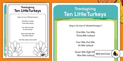 10 Little Turkeys Song Lyrics | Resource | Twinkl USA