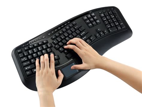 Adesso WKB-4500UB Tru-Form Wireless Ergonomic Touchpad Keyboard