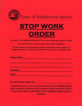 Everything to know about Stop Work Orders | Melbourne Beach FL