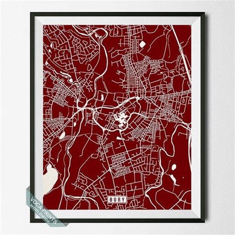 Bury Map England Poster Bury Poster Bury Print by VocaPrints | City map ...