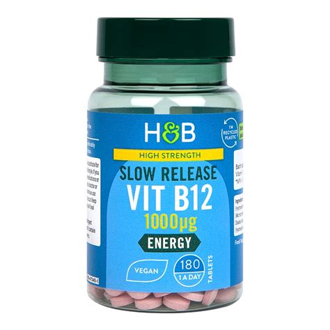 H&B High Strength Slow Release Vitamin B12 1000ug 180 Tablets | Holland & Barrett