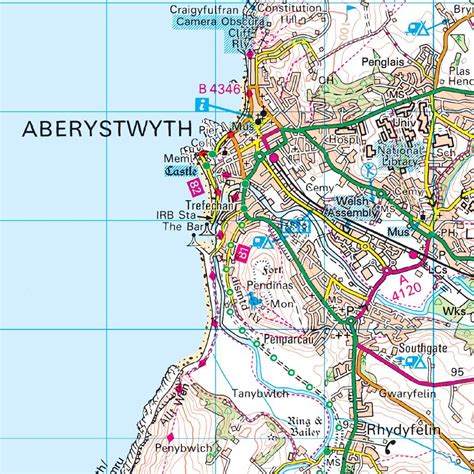 OS Map of Aberystwyth & Machynlleth | Landranger 135 Map | Ordnance ...