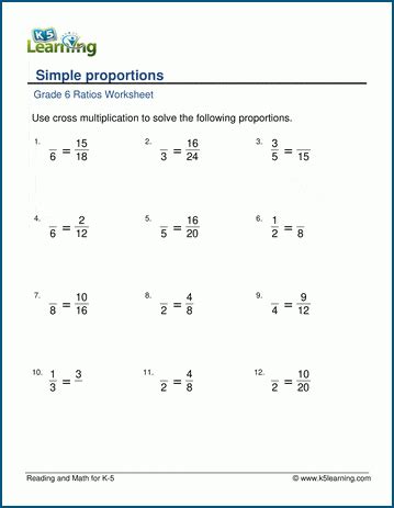 Proportions 7th Grade Worksheet