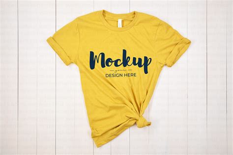 Plain Yellow T-Shirt Mockup By My Mockup Studio | TheHungryJPEG