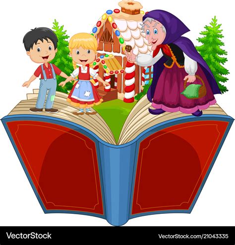 Cartoon hansel and gretel Royalty Free Vector Image