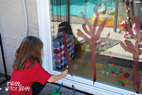 Fall Tree Window Painting - Mess for Less