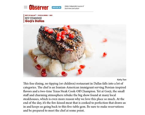 Best Steakhouse Dallas | Dallas Observer | Gorji