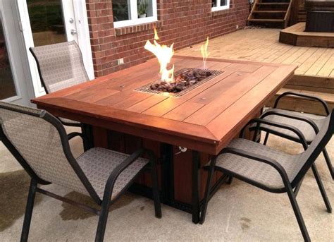 Outdoor Patio Dining Table With Fire Pit And Six Chairs Furniture ...