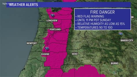 Red Flag warning fire danger for much Oregon's I-5 corridor | kgw.com