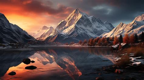 Premium AI Image | Mountain Peak at Sunrise