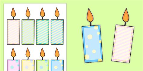 Printable Birthday Candles For Bulletin Board | Birthday Cake