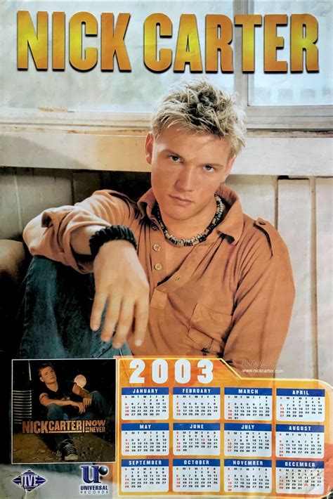 Nick Carter Calendar 2003 | Nick carter, Backstreet boys, Solo photo