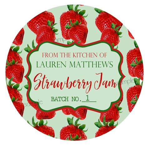 Strawberry Jam LabelsStrawberry canning labelsStrawberry | Etsy