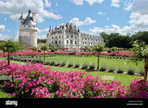 Chateau de Chenonceau and its gardens, The Loire Valley, France Stock ...