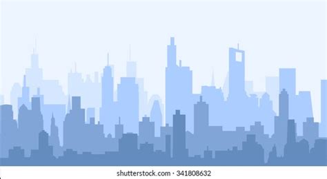 Modern City Skyline Vector Stock Vector (Royalty Free) 341808632 ...