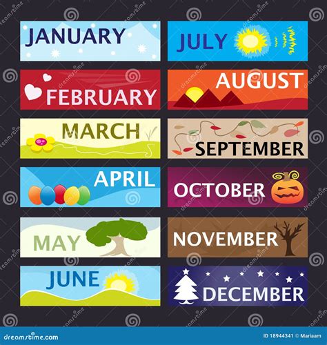 Months Stock Illustrations – 22,050 Months Stock Illustrations, Vectors & Clipart - Dreamstime