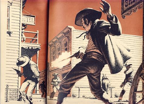 A stylized version of a Wild West gunfight. Westerns, Cowboy Art ...