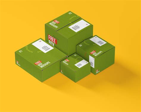 7 PSD Cardboard Box Mockups | Free Mockup | Box mockup, Cardboard box, Box design