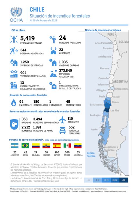 Chile: Situación de incendios forestales (Al 10 de febrero de 2023) - Chile | ReliefWeb Chile ...