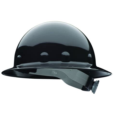 Fibre-Metal E-1RW-BLACK Full Brim Hard Hat with Ratchet Suspension (Black)