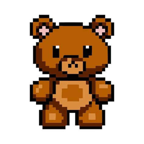 Premium Vector | Teddy bear pixel art