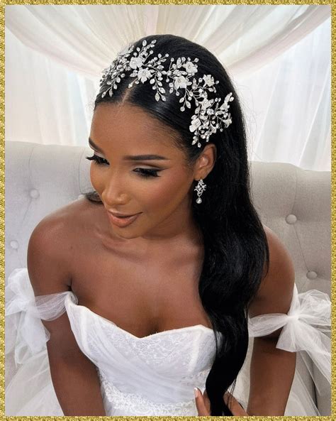 Crystal And Flower Branch Vine Style No. 242736 | Black Wedding Hairstyles | Wedding hair ...