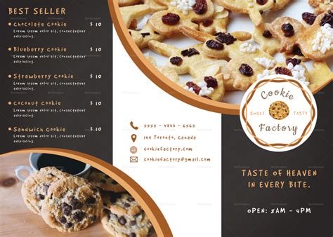 Cookie Shop Tri-Fold Menu Design Template in PSD, Word, Publisher ...