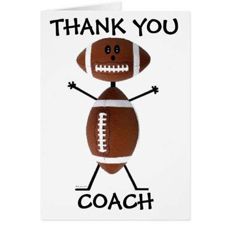 Thank You Football Coach Card | Zazzle