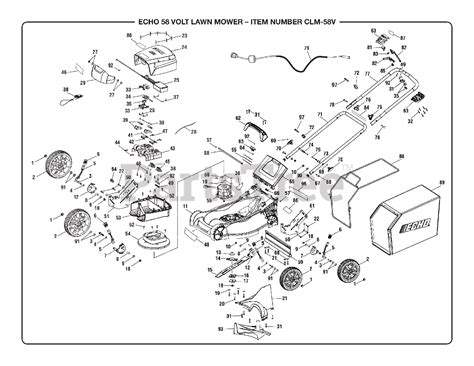 Echo CLM-58V (107944001) - Echo Lawn Mower, 58V Battery, Revision 11 (2018-11) General Assembly ...