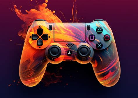 Wall Art Print | Gaming Controller Neon Playstation | Europosters