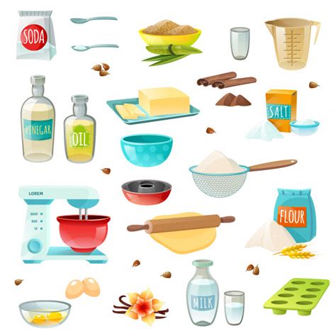 Free Vector | Baking ingredients colored icons | Ингредиенты для выпечки, Домашний торт, Еда