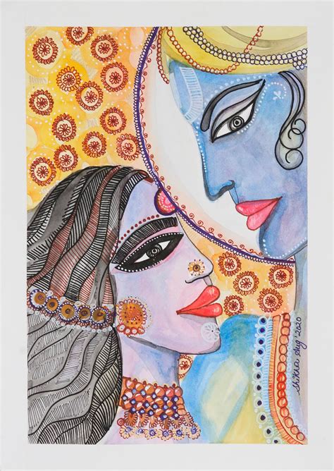 Rama and Sita Watercolor Painting on Handmade Paper - Eternal Union ...