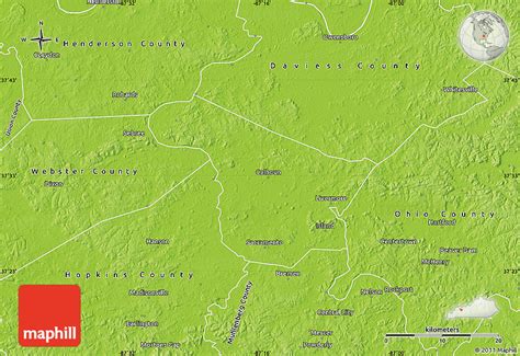 Physical Map of McLean County