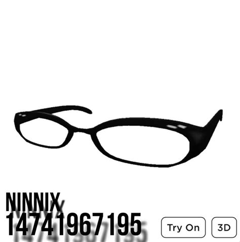Glasses in Black | Outfit ideas emo, Roblox codes, Roblox roblox