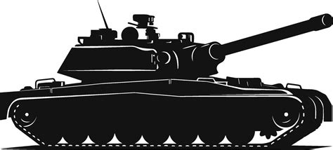 Silhouette of modern main battle tank. Side view. Flat vector. AI ...