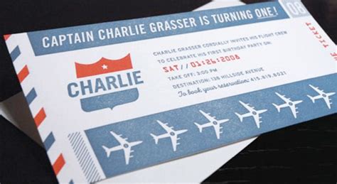 Airline Ticket Invitation | Handmade Charlotte