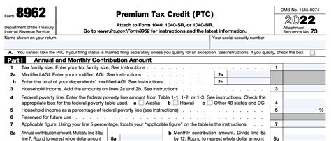 Irs Form 8962 Instructions 2023 - Printable Forms Free Online