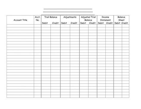 Debit Credit Spreadsheet With Regard To Blank Accounting Worksheet Template 1 Down Town Ken More ...