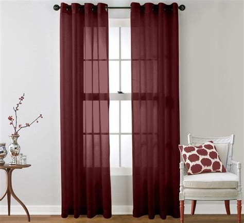 Ruthy's Textile 2 Piece Window Sheer Curtains Grommet Panels 54" X 84 ...