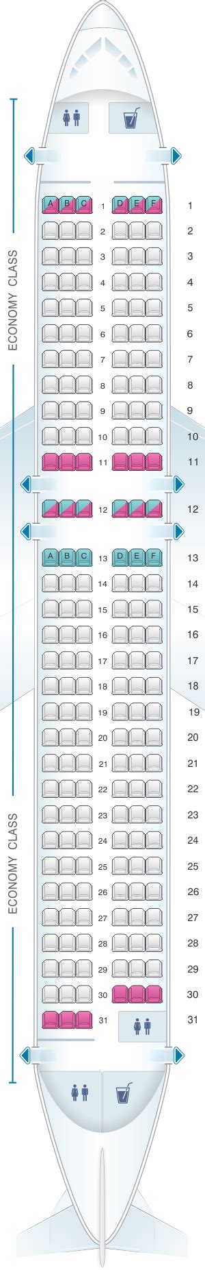 Seat Map Airbus A320 Easyjet Best Seats In The Plane